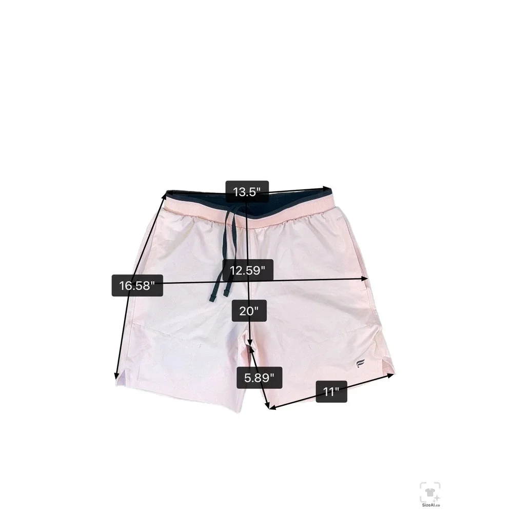 Fabletics Mens Pink Athletic Shorts with Built-in Liner Size Medium 28W